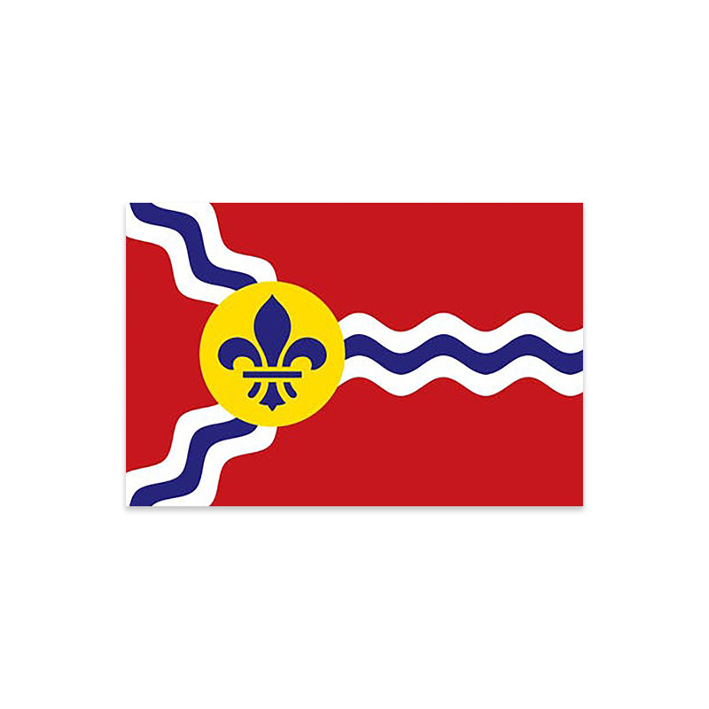 Impression du drapeau de Saint-Louis sur verre acrylique, H 16 po x l 24 po x P 0,25 po