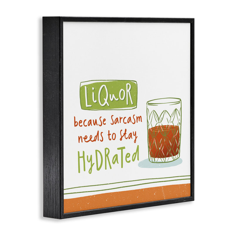 Drôle de liqueur, art giclée encadré par Courtney Morgenstern, H 12 po x l 12 po, Giclée encadrée noir minuit