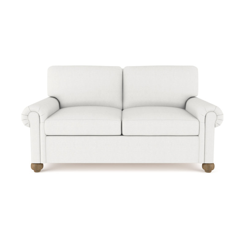 Causeuse Leroy, H 36 po x l 72 po x P 43 po, Lin Box Weave blanc, Naturel