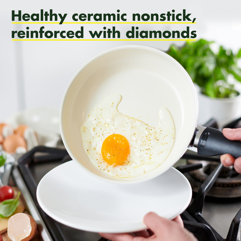 GreenPan Rio Healthy Ceramic Nonstick Frying Pan, Black, 10" W
