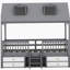 Structure de lit simple en bois, gris