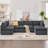 130" Oversized Corduroy Modular Sectional Sofa with Ottoman, Gray - 32" Deep Seats, Seats 6, Reconfigurable U/L-Shaped Sleeper-1458208218