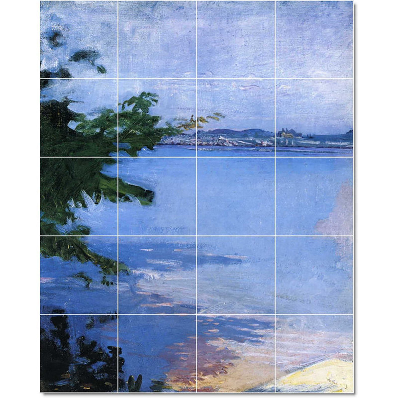 Carreau de céramique décorative 24 po x 30 po 6 po x 6 po, Peinture de bord de mer Abbott Handerson Thayer W2