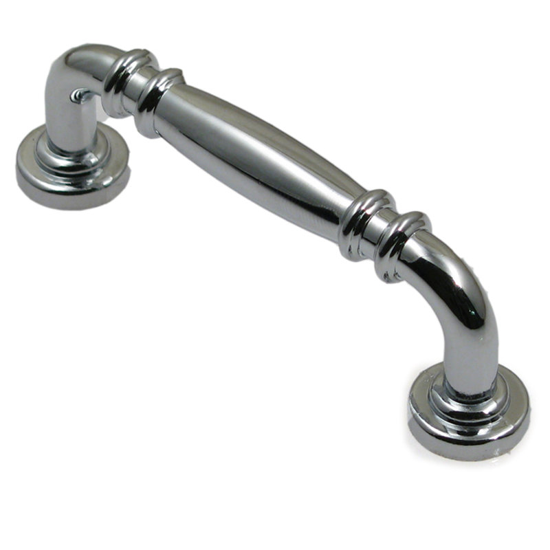Poignée barre 4" centrée, 3", Chrome chrome