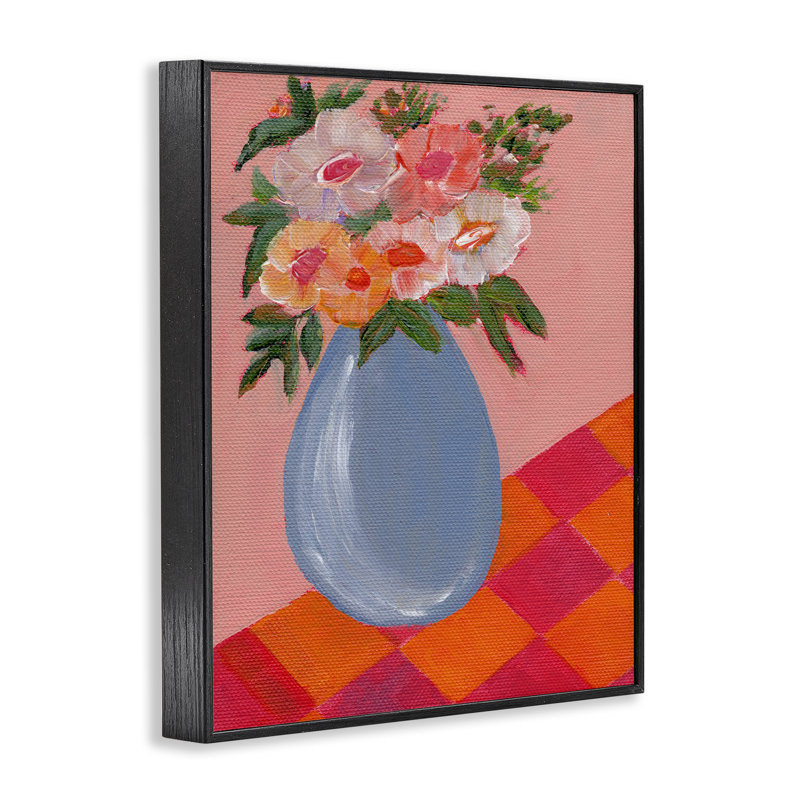  Art de giclée encadrée de rose vif par Nikita Jariwala, H 14 po x l 11 po, Giclée encadrée noir minuit
