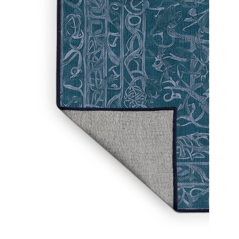 Machine Washable Gray Area Rug, Square 7'