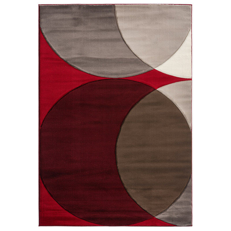 Tapis rouge / brun Janley, Rectangle 2 pi 1 po x 3 pi 3 po