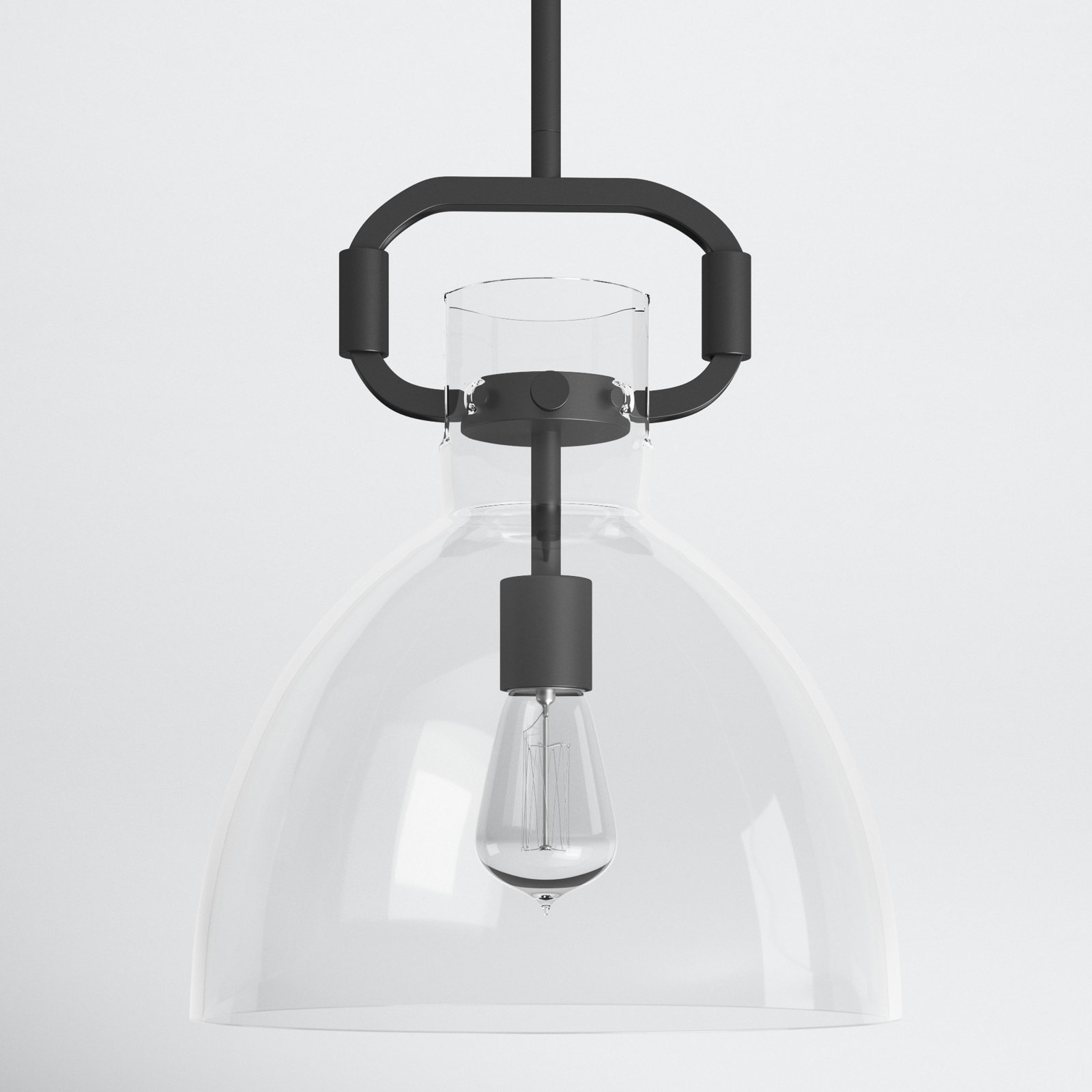 Shay 1 - Light Single Dome Pendant, Matte Black