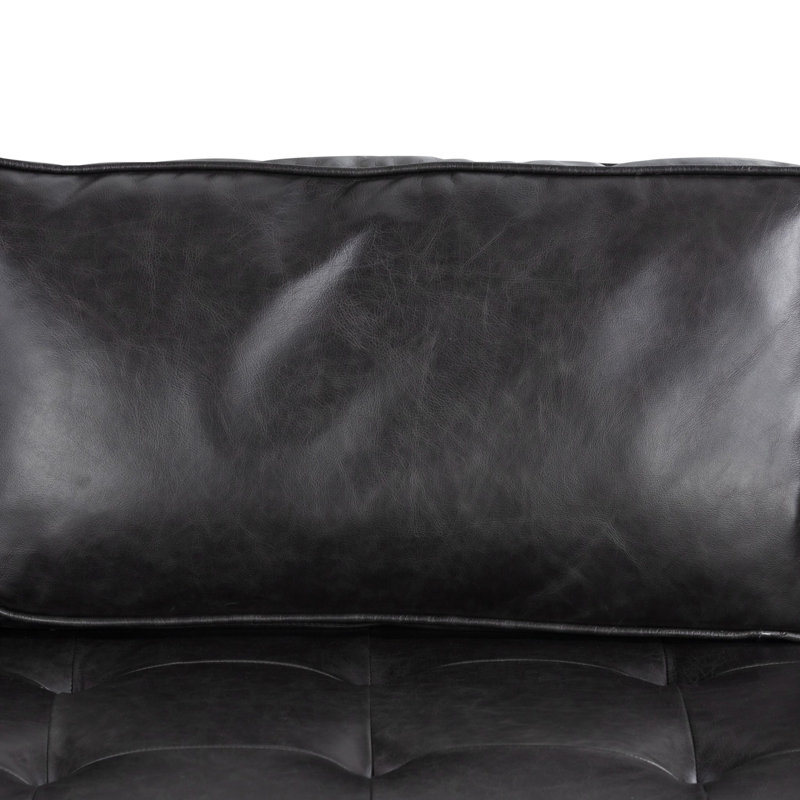 Kiera Tufted Sofa, Sonoma Black Top Grain Leather