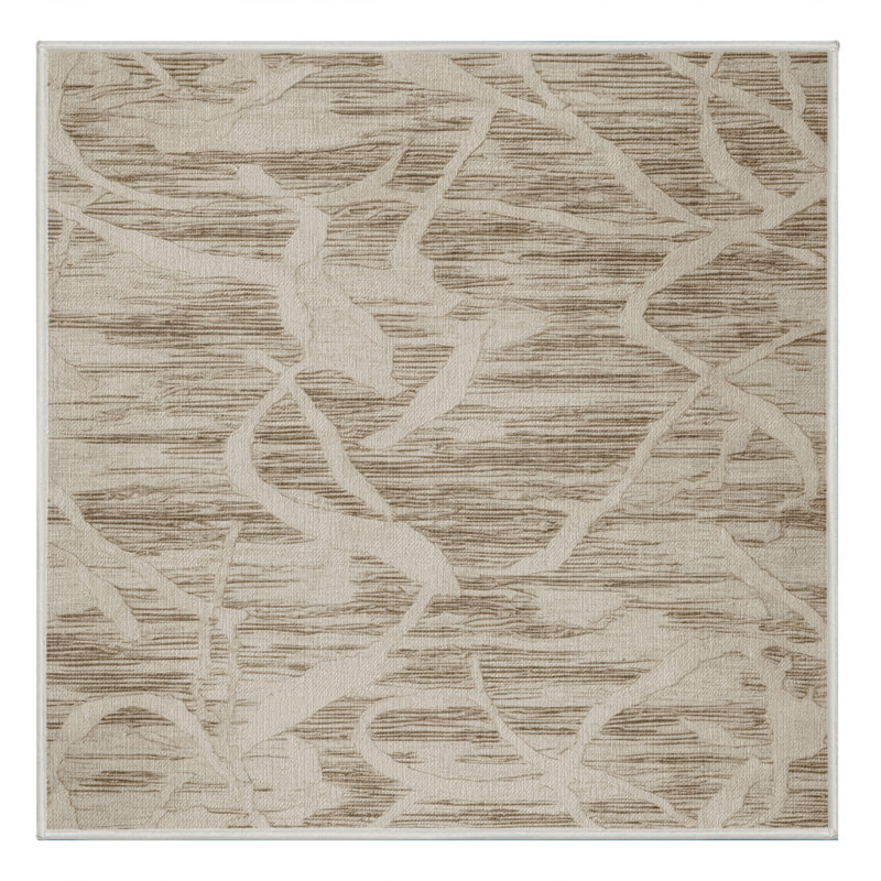 Tapis beige lavable à la machine, Carré 4 pi