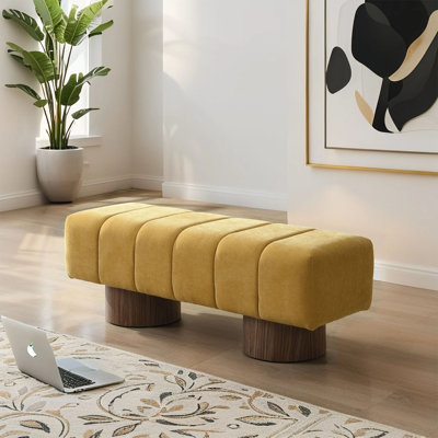 Marlon Dining Bench With Wooden Base