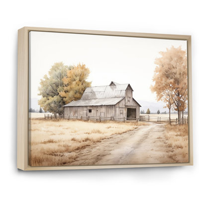 Barn Scenery Minimalism Landscape - Barn Wall Art