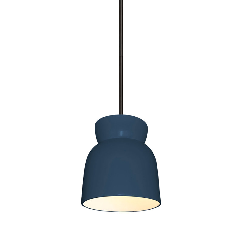 (6) Luminaire suspendu en forme de sablier, Noir mat, Ciel à minuit
