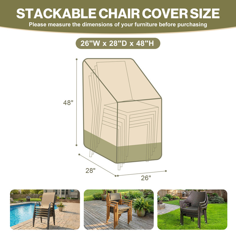 Housse de chaise de patio robuste Aoodor pour chaises de salle à manger / chaises berçantes empilables / pivotantes d'extérieur
