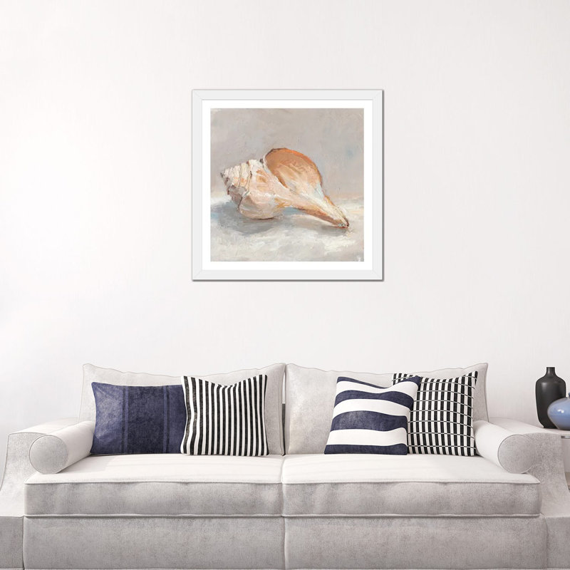 Reproduction d’art sur toile, "Impressionist Shell Study III" par Ethan Harper, Papier encadré blanc, Blanc