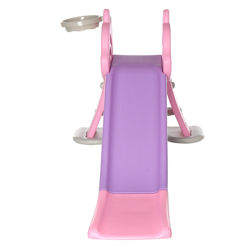 KingSo 55.77'' W Plastic Freestanding Slide, Pink