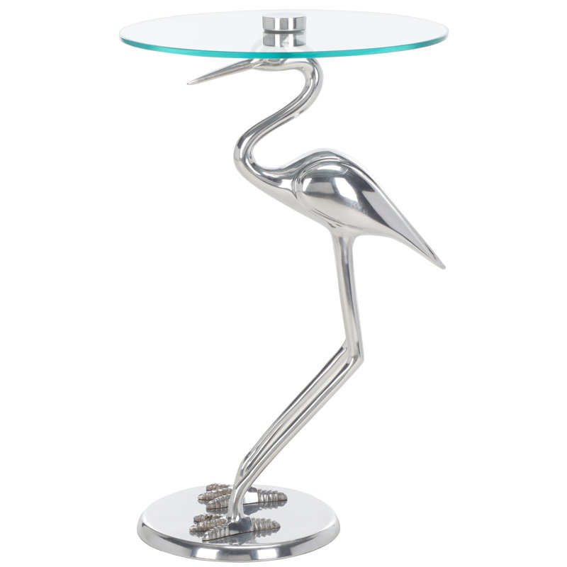 Martavious Glass Top End Table