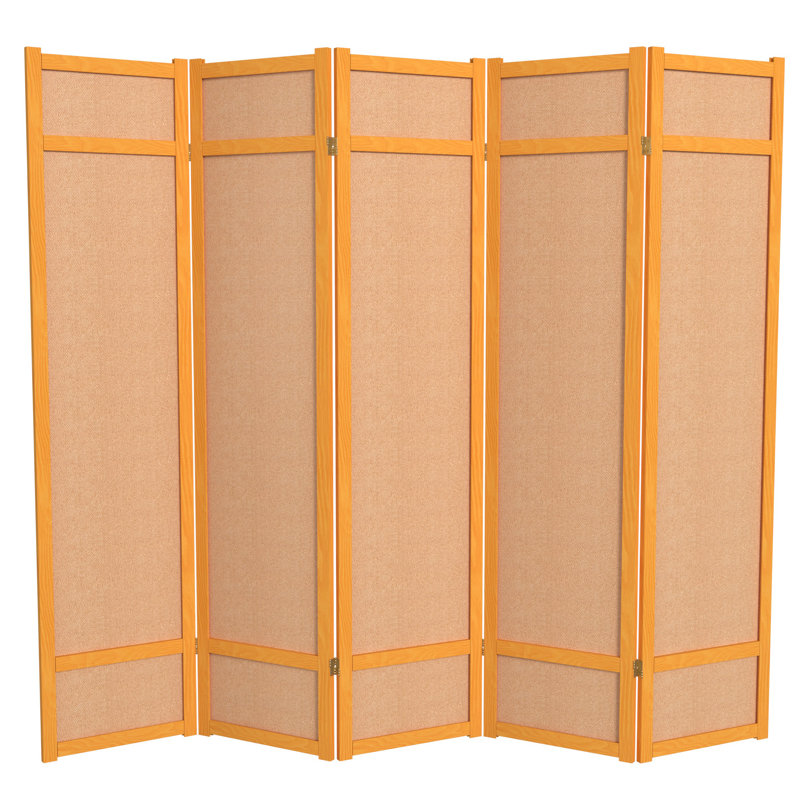 71" H Jute Shoji Room Divider, Honey, 5