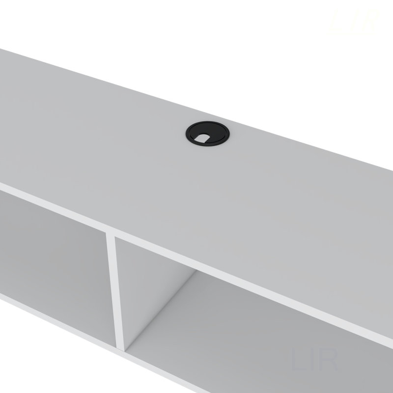 Meuble télé flottant Eco 59 po avec deux tablettes spacieuses, parfait pour un décor moderne et minimaliste, Noyer foncé