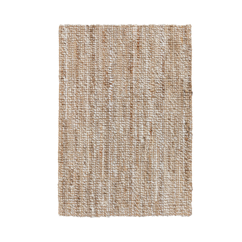 Mini Boucle Handwoven Jute Area Rug, Rectangle 2' x 3', Beige