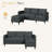 Roshod 73.6" Upholstered Sofa Couch with Ottoman-1477171267