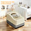 Enclosed Stainless Steel Cat Litter Box with Drawer – High Sided, Anti-Splash, Easy to Clean, Large Covered Cat Toilet for Indoor Cats – White, 60x40x35cm, Outer Stainless Steel Basin 15cm-1063783833-1063783834