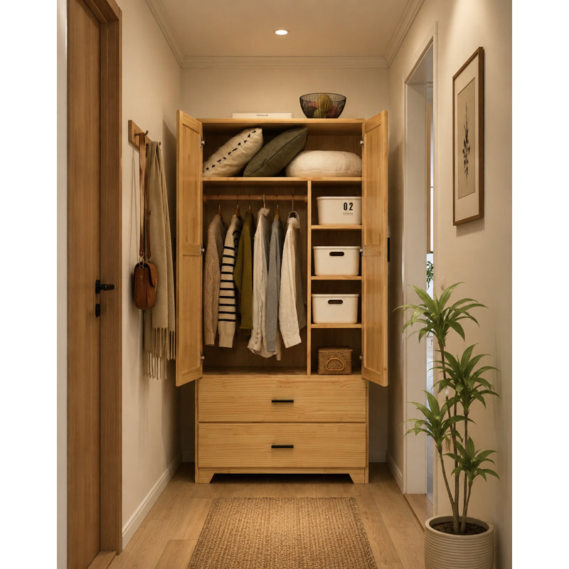 Portes surélevées en pin, Naturel, P 20 po x l 36 po x H 75 po