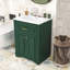 Meuble-lavabo élégant avec lavabo en céramique, tiroir basculant, portes à fermeture en douceur et tablette réglable-1660117496