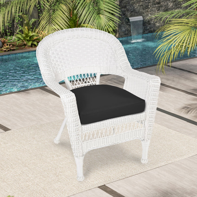 Arliss Steel Outdoor Lounge Chair, Black, White