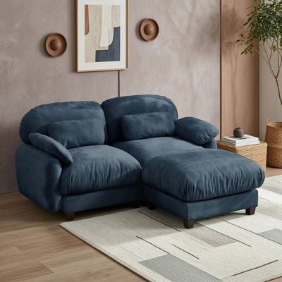 Two Seat Modular Sectional Sofa with Ottoman