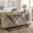 55" Industrial Console Table, Sturdy Solid Rust-Proof Metal Frame & Spacious Multi-Zone Storage Spaces, Scratch-Resistant Waterproof Finish, Fits Entryway, Living Room