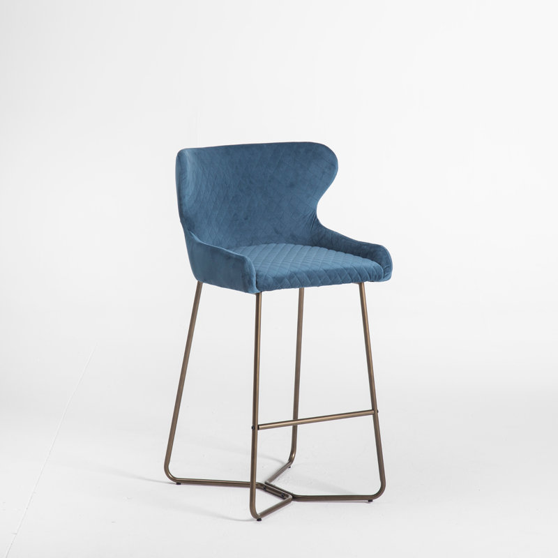 Falls Upholstered Counter Stool, Blue