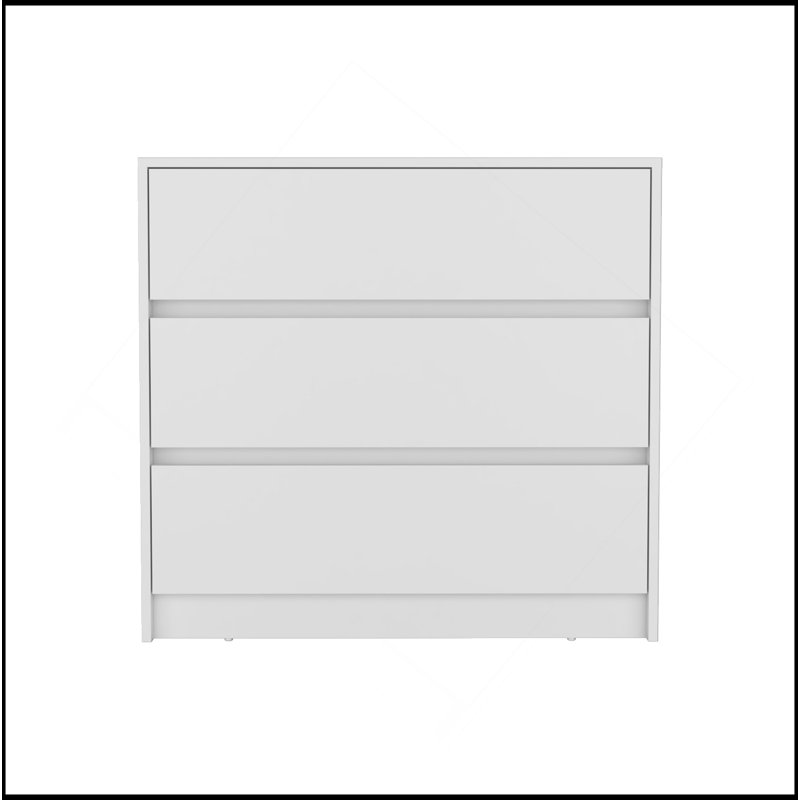 Dresser Maldus, Three Drawers, White Finish, White