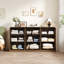 Commode 9 tiroirs Boho-Modern avec façade en rotin et rangement grande capacité-130147933