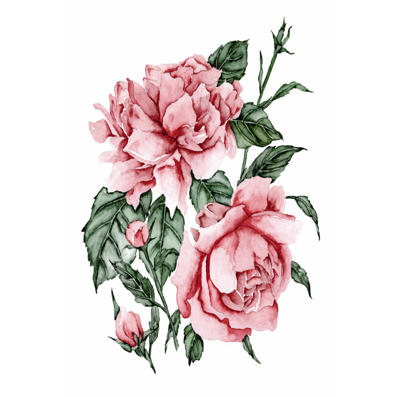 Roses Are Red II by Melissa Wang - Wrapped Canvas Painting, 46cm H x 30cm W