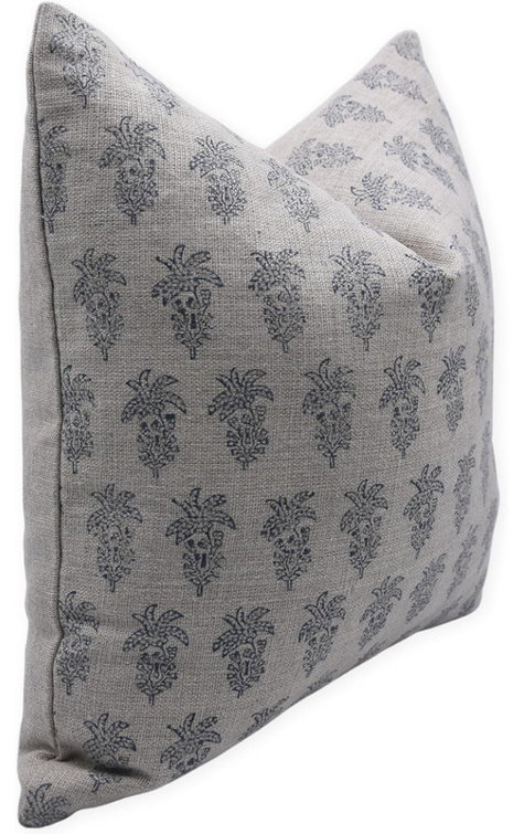 Block Print Throw Pillow Cover MNHGRTLSquare