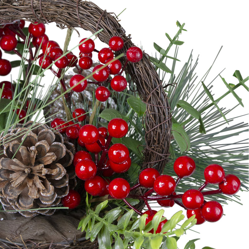 Panier à vin 15 po en forme de pin de Noël artificiel Eucalyptus