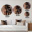«Black and Brown Marble Universe», art mural moderne en cercle métallique-68853969