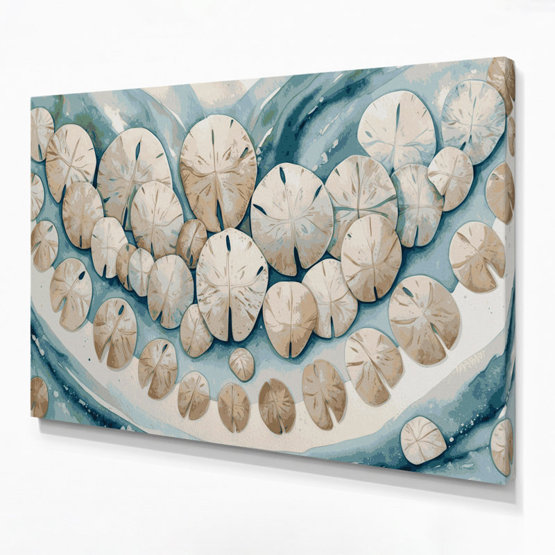 Nautique, dollars de sable gris, art mural sur toile, H 16 po x l 20 po