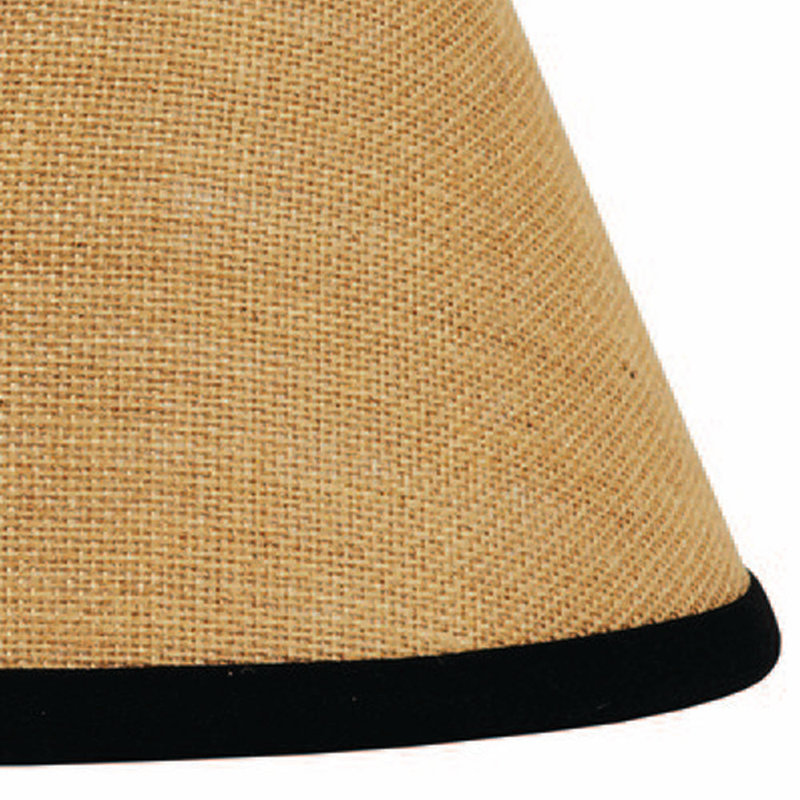Abat-jour (à pince) de forme empire en coton, H 4,5 po x l 6 po x P 6 po, Noir / brun clair