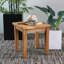 Table d'appoint d'extérieur en bois de teck brun à lattes