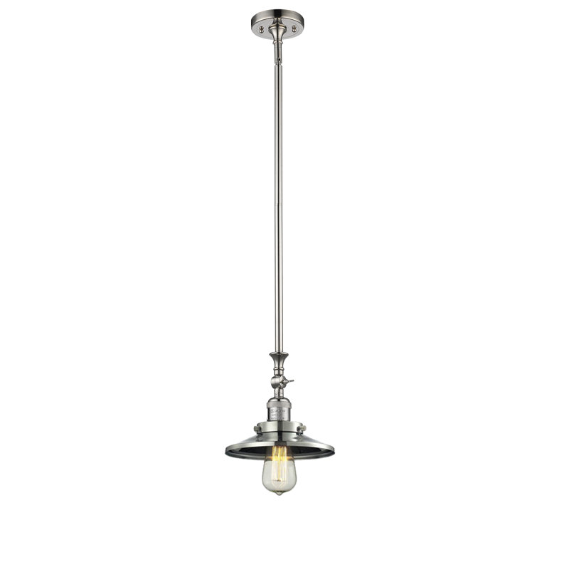 Luminaire suspendu conique à 1 lumière Gault, Ampoule DEL 6 watts Vinage, Nickel poli, Nickel poli