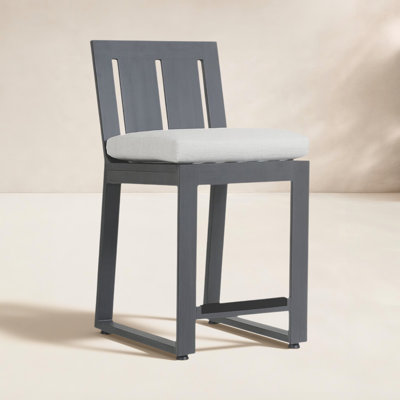 Georgie 44.21'' Aluminum Outdoor Bar Stool with Cushion