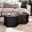 Table basse hexagonale avec charisme antique, rangement spacieux, design moderne et robuste, table de chevet en bois facile à assembler, grand espace de rangement, matériau robuste, simple et tendance