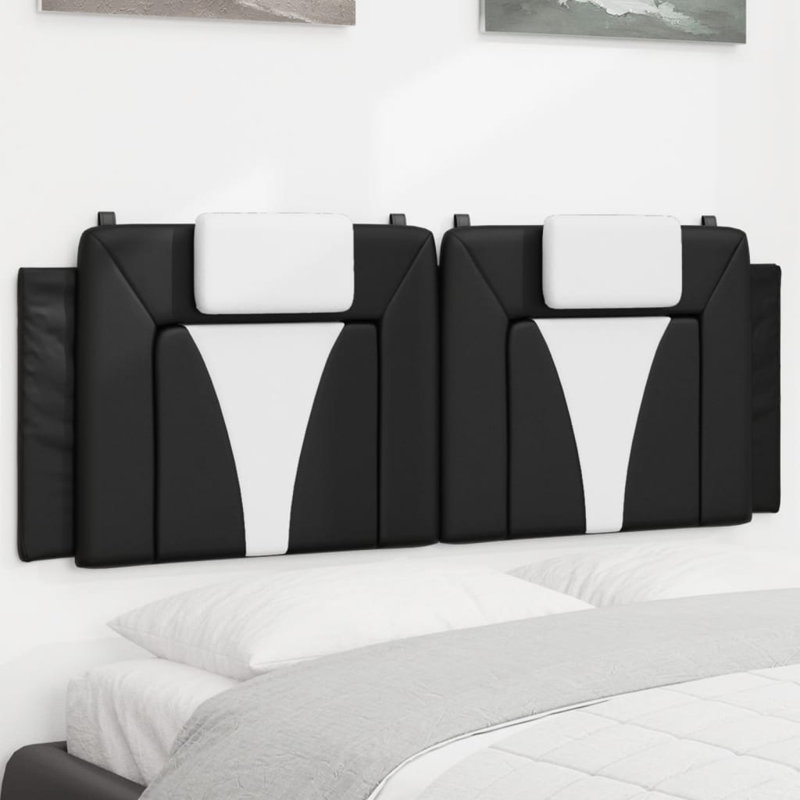 Coussin de tête de lit vidaXL noir et blanc de 152 cm Viana, Grand, Noir et blanc
