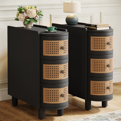 Cierah 2PCS Solid Wood End Table