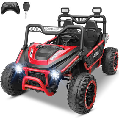 Alex 24V 2 Seater Ride On Toys For Big Kids With Remote Control, XXL Battery Powered Off-Road UTV, LED Lights, Iron Frame, 3 Speeds, Key Start, 22" Wider Seater, Red