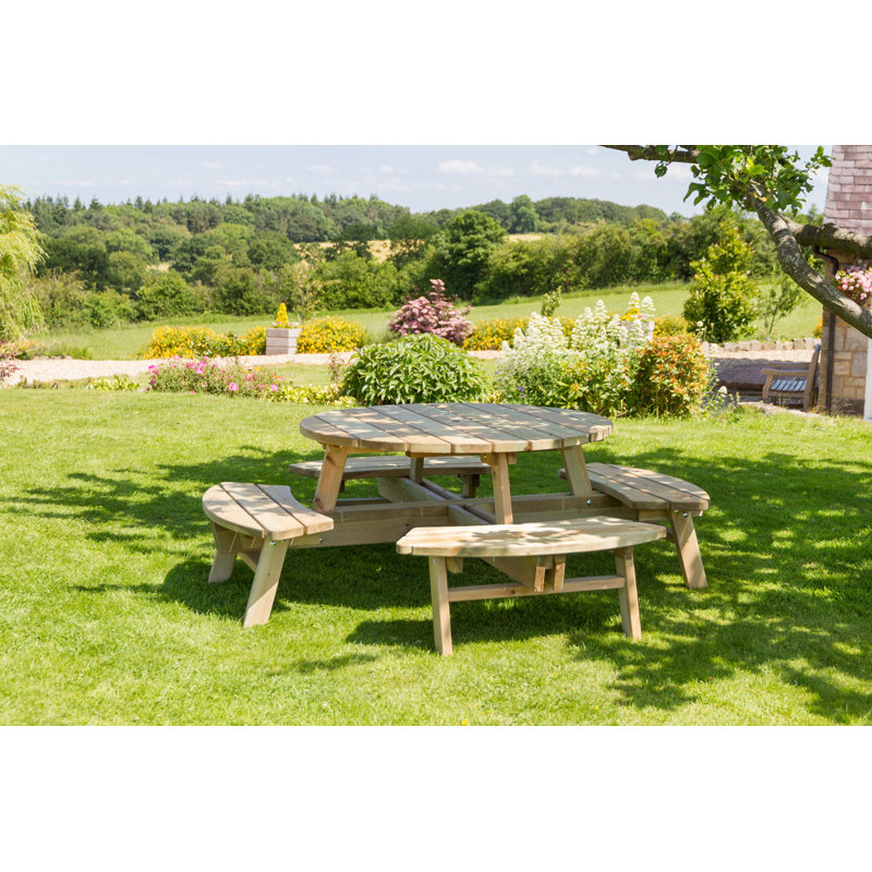 Dracut 8 - Person Wood Patio Dining Set with Round Table