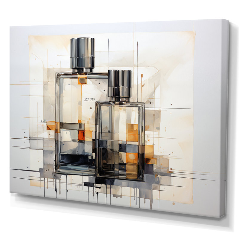 Perfume Collage géométrique sur toile, H 34 po x l 44 po x P 1,5 po, Toile tendue