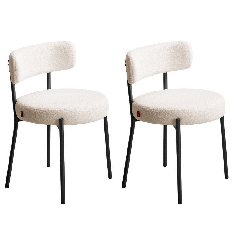 Chaise de salle à manger rembourrée Sherpa, Blanc